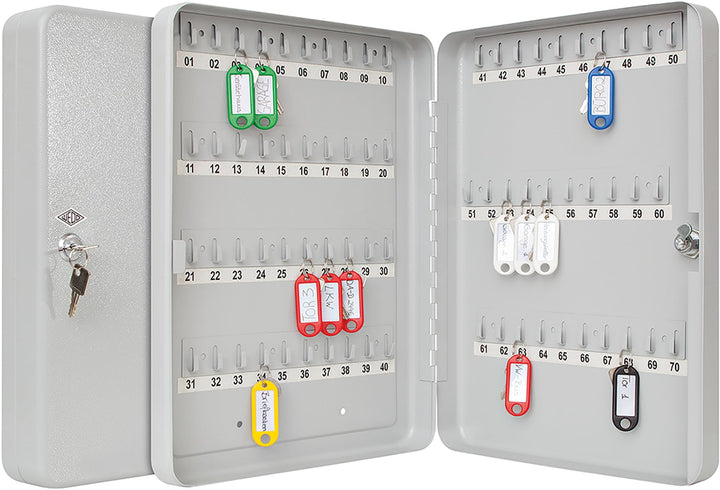 WEDO Schlüsselschrank 70 Schlüssel – kompakte Schlüsselbox aus pulverbeschichtetem Stahl, platzspare
