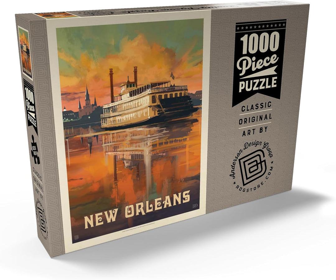 New Orleans: Riverboat, Vintage Poster - Premium 1000 Teile Puzzle - MyPuzzle Sonderkollektion von A