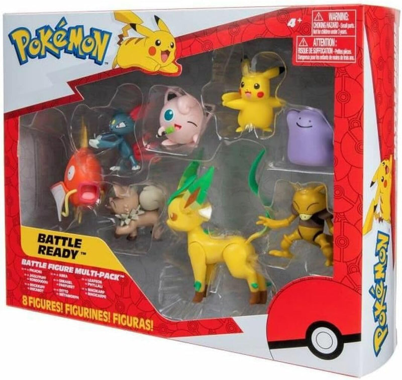 BANDAI - Pokémon – 8 Figuren Battle – Pikachu, Rondoudou (Jigglypuff), Rocabot (Rockruff), Abra, Far