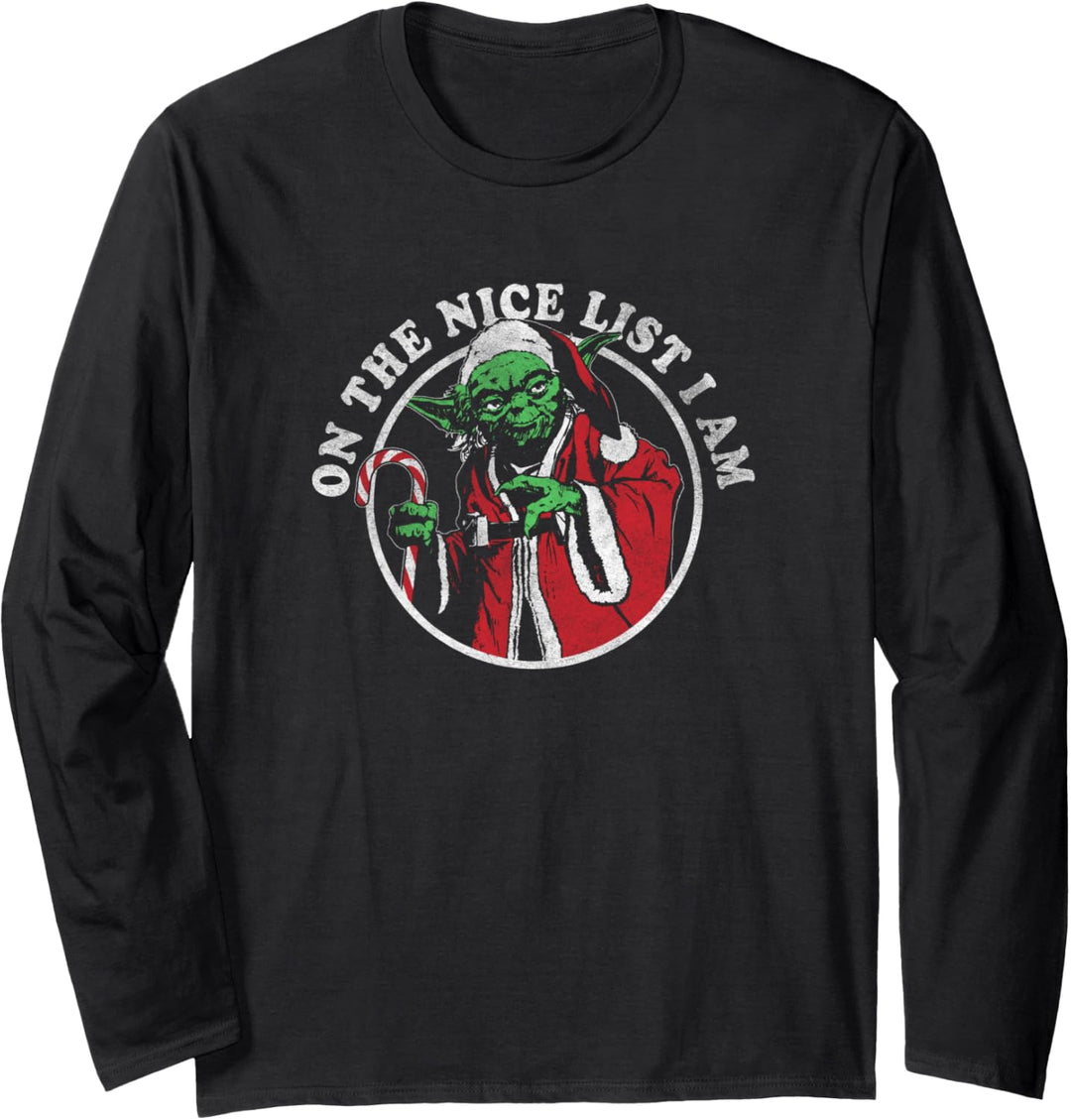 Star Wars Christmas Santa Yoda auf der Nice List Ich bin C2 Langarmshirt