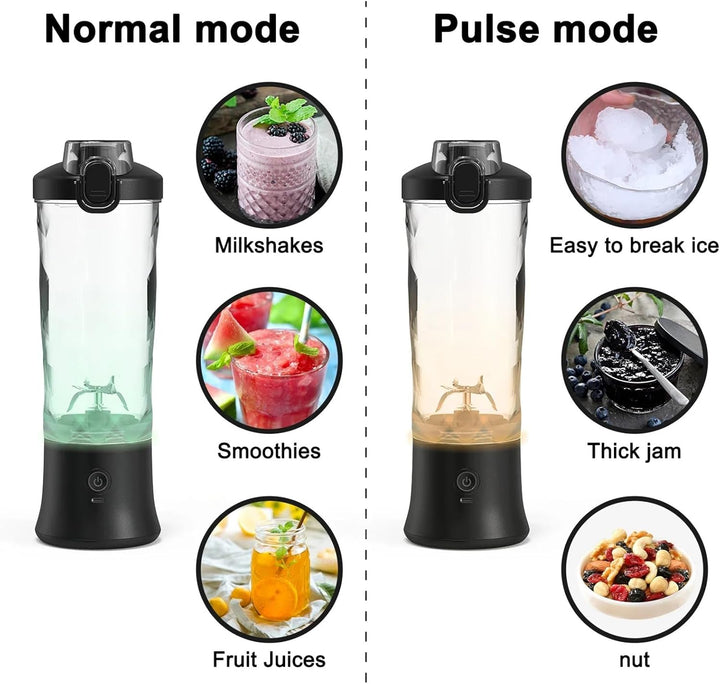 20oz Portable Blender, 240W USB Rechargeable Smoothie Blender with LED Display, Pulse & Blend Modes,