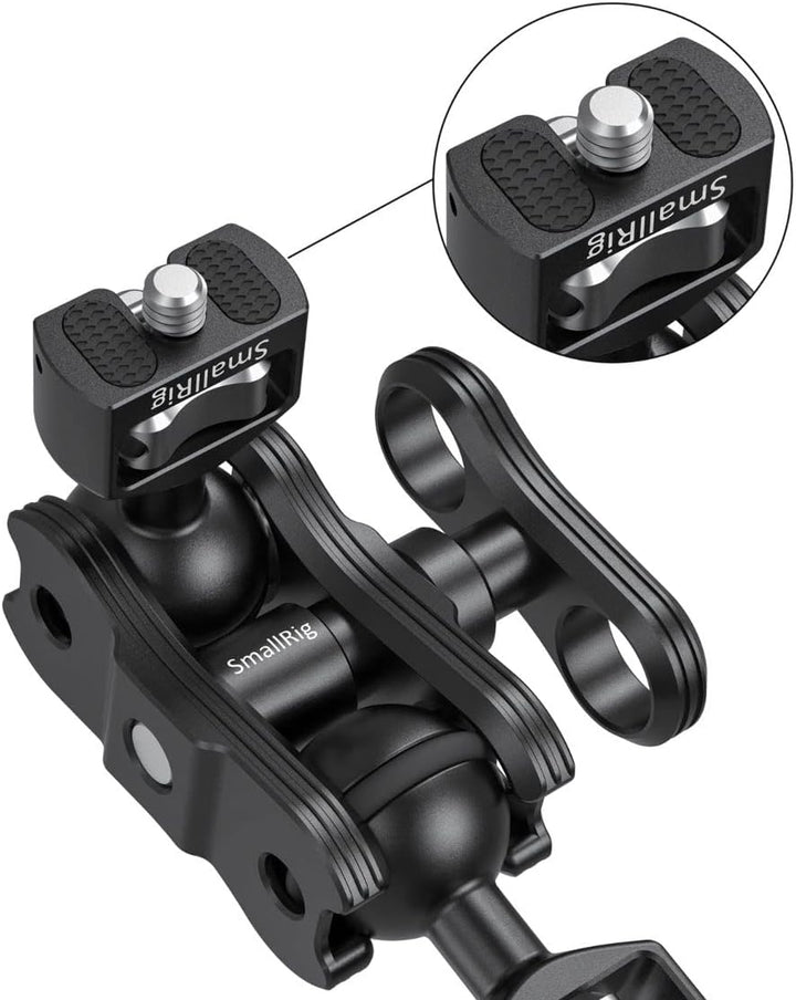 SmallRig Gelenkarm mit Doppelkugelkopf 1/4 Zoll Schraube Schwarz Kugelkopf Hauptmaterial Edelstahl A