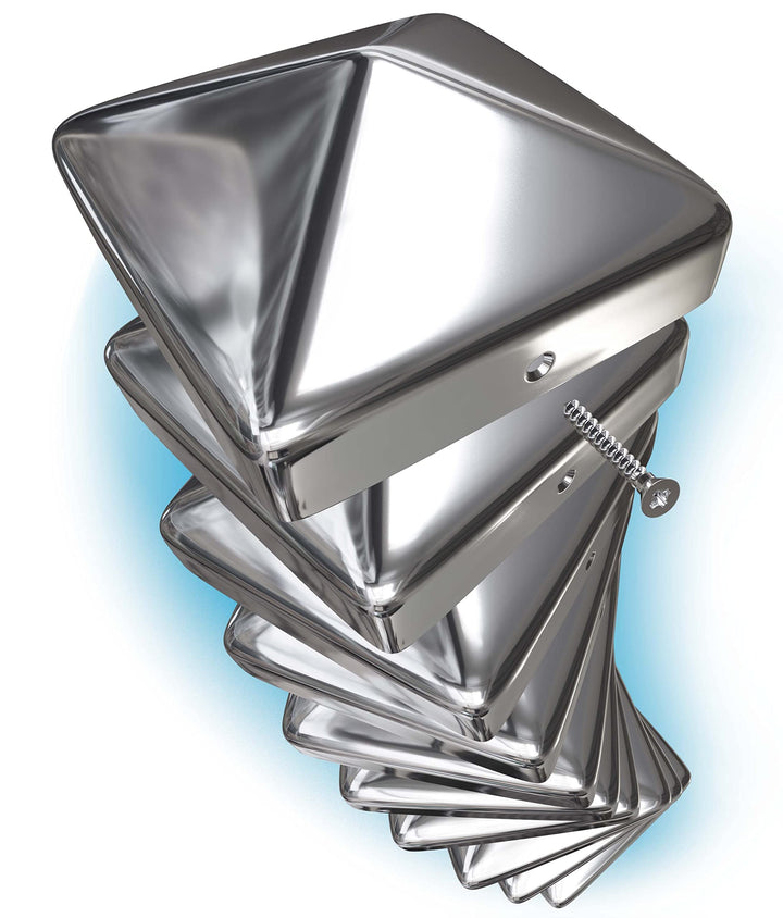 TOOLCORE® Pfostenkappen 9x9cm Edelstahl [Perfekter Schutz] 10 Stück inkl. Edelstahl Schrauben - Rost