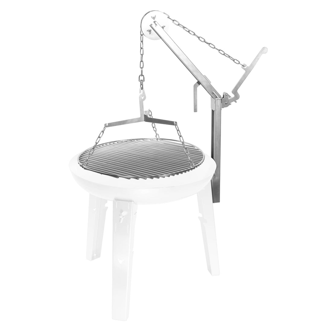 FENNEK Schwenkgrill Erweiterung für Feuerschale Allround | Grillrost Ø 56 cm | schraubenlose Montage