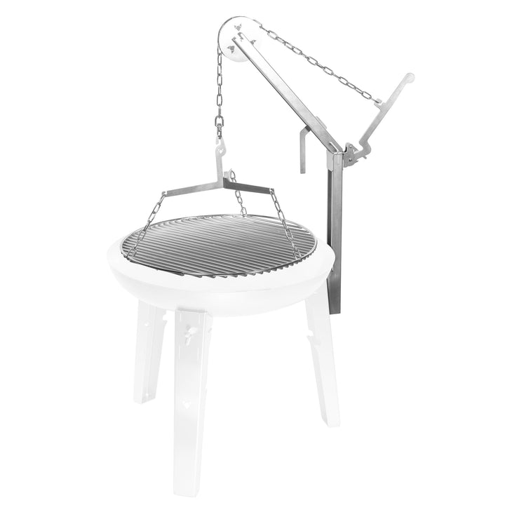 FENNEK Schwenkgrill Erweiterung für Feuerschale Allround | Grillrost Ø 56 cm | schraubenlose Montage