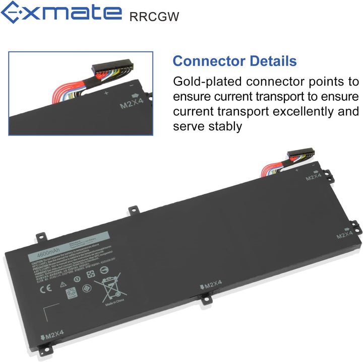 Exmate Laptop-Akku RRCGW M7R96 62MJV für Dell XPS 15 9550 Dell Precision 15 5510[11.4V 4900mAh] akku