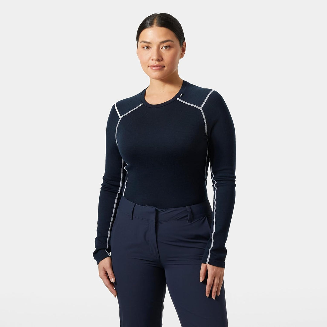 Damen Helly Hansen W Lifa Merino Midweight Crew, Marineblau, XS