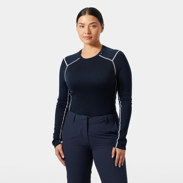 Damen Helly Hansen W Lifa Merino Midweight Crew, Marineblau, XS