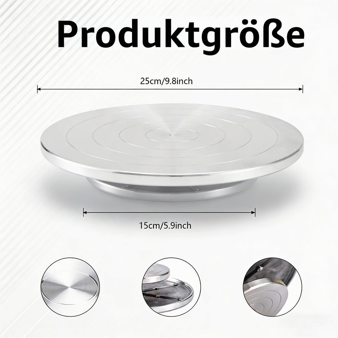 Töpferscheibe, Tortenplatte Drehbar Aluminiumlegierung, 25cm Drehscheibe Craft Clay Drehteller, Dopp