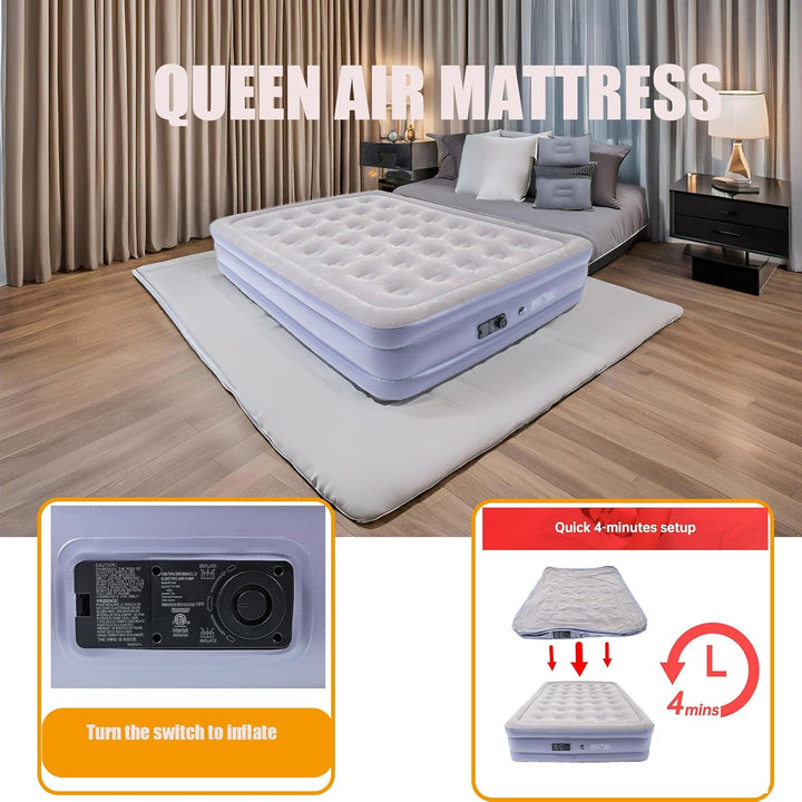 Icelus Luftmatratze 2 Personen,Doppel-Luftbett Selbstaufblasend mit Integrierte Pumpe,Aufblasbare Ma