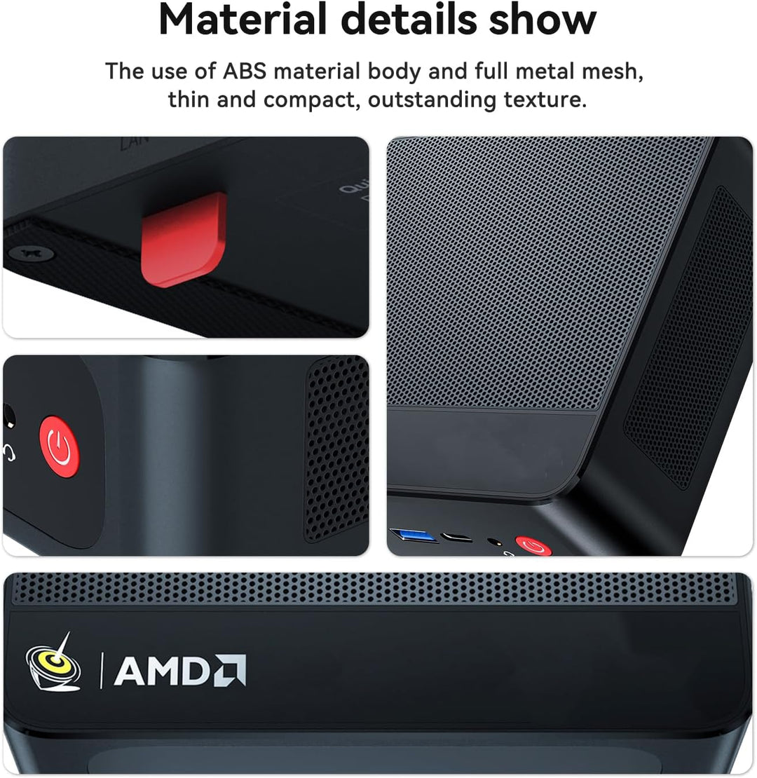 Beelink SER5 MAX Mini PC, AMD Ryzen R7 6800U (8C/16T, bis 4.7GHz), Mini Desktop Computer 24GB LPDDR5