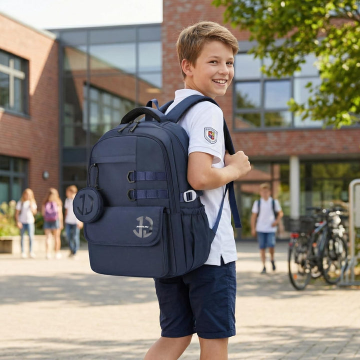 JANSBEN Wasserdichter Schulrucksack für Teenager Jungen und Mädchen, Mehrfachfach Design für Schule