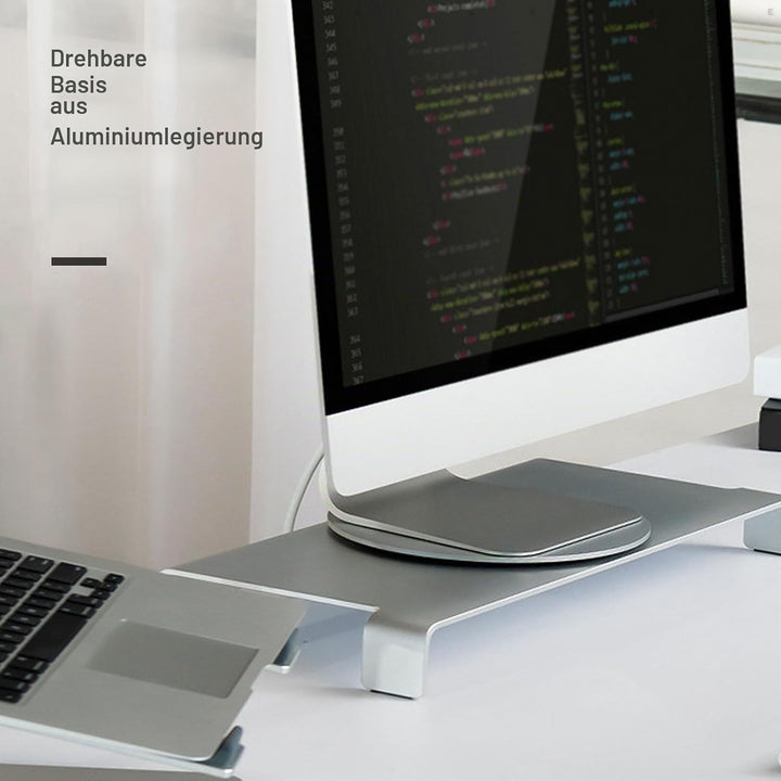 Monitor Drehteller, 360° Drehbarer Monitorbasis mit Matte Sprühfarbe, Aluminiumlegierung, Rutschfest