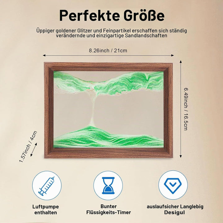 AzureLeap Sandbilder zum Drehen 3D Sandscape die Sandkunst in Tiefsee Fliessende Sandmalerei Sandbil