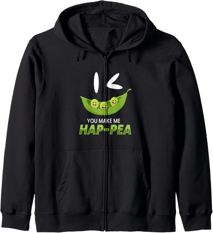 You Make Me Hap-Pea I Vegan Veganer Vegetarier Gemüse Erbsen Kapuzenjacke