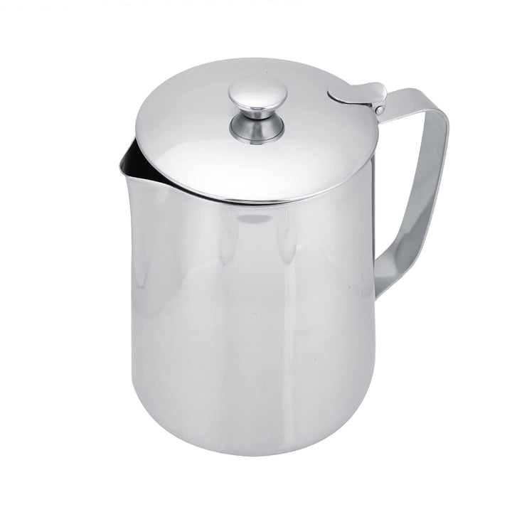 Edelstahl Krug Mit Deckel 1500, Edelstahl-Kaffeetasse, Milchaufschäumkrug, Krug mit Deckel für Latte