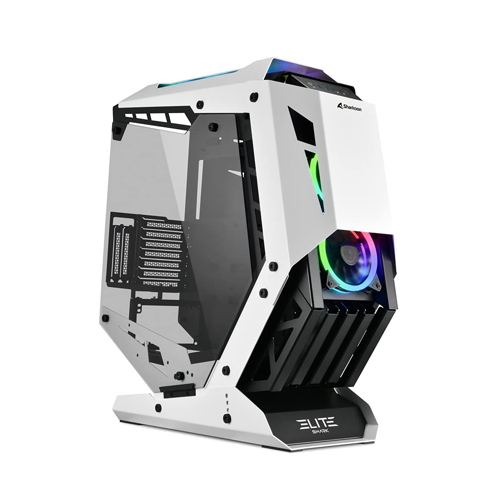 Sharkoon Elite Shark CA700, massives Design-PC-Gehäuse, ARGB, PCIe-Riser-Kabel zur vertikalen Grafik
