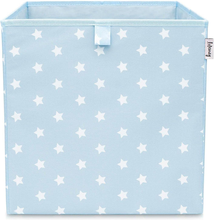 Aufbewahrungsbox 3er Set Sternenmotiv in Türkis, Anthrazit & Blau I Spielzeugbox mit Sternen passend