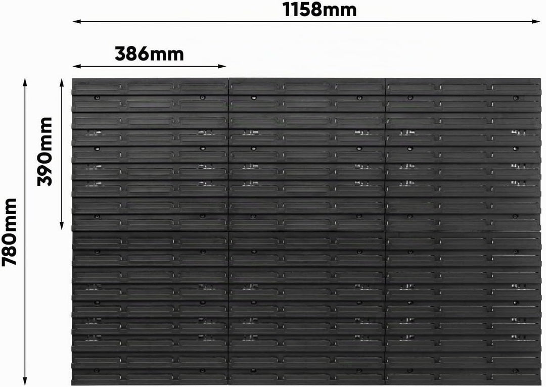 Lagersystem Wandregal XXL 1158 x 780 mm - Extra Starke Werkzeugwand mit Stapelboxen – 111 tlg. - Rot