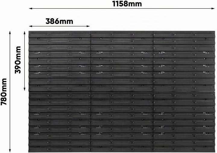 Lagersystem Wandregal XXL 1158 x 780 mm - Extra Starke Werkzeugwand mit Stapelboxen – 111 tlg. - Rot