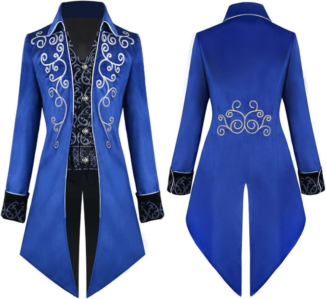 Herren Mittelalter Steampunk Jacke Gothic Frack Mantel Faschingskostüme,Renaissance Retro viktoriani
