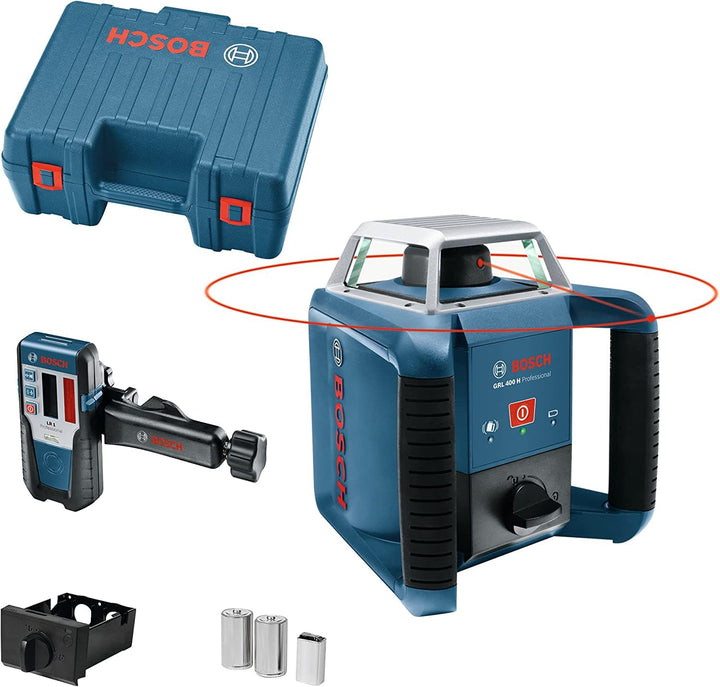 Bosch Professional Rotationslaser GRL 400 H (Ein-Knopf-Bedienfeld, max. Arbeitsbereich: 400 m, in Ha