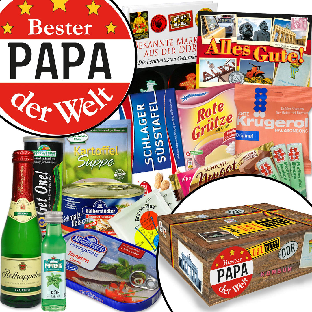 Bester Papa + Geschenkset DDR Spezialitäten + Geschenke zum Geburtstag Spezial -Geschenke XXL, Spezi