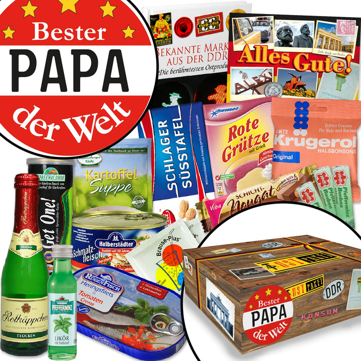 Bester Papa + Geschenkset DDR Spezialitäten + Geschenke zum Geburtstag Spezial -Geschenke XXL, Spezi
