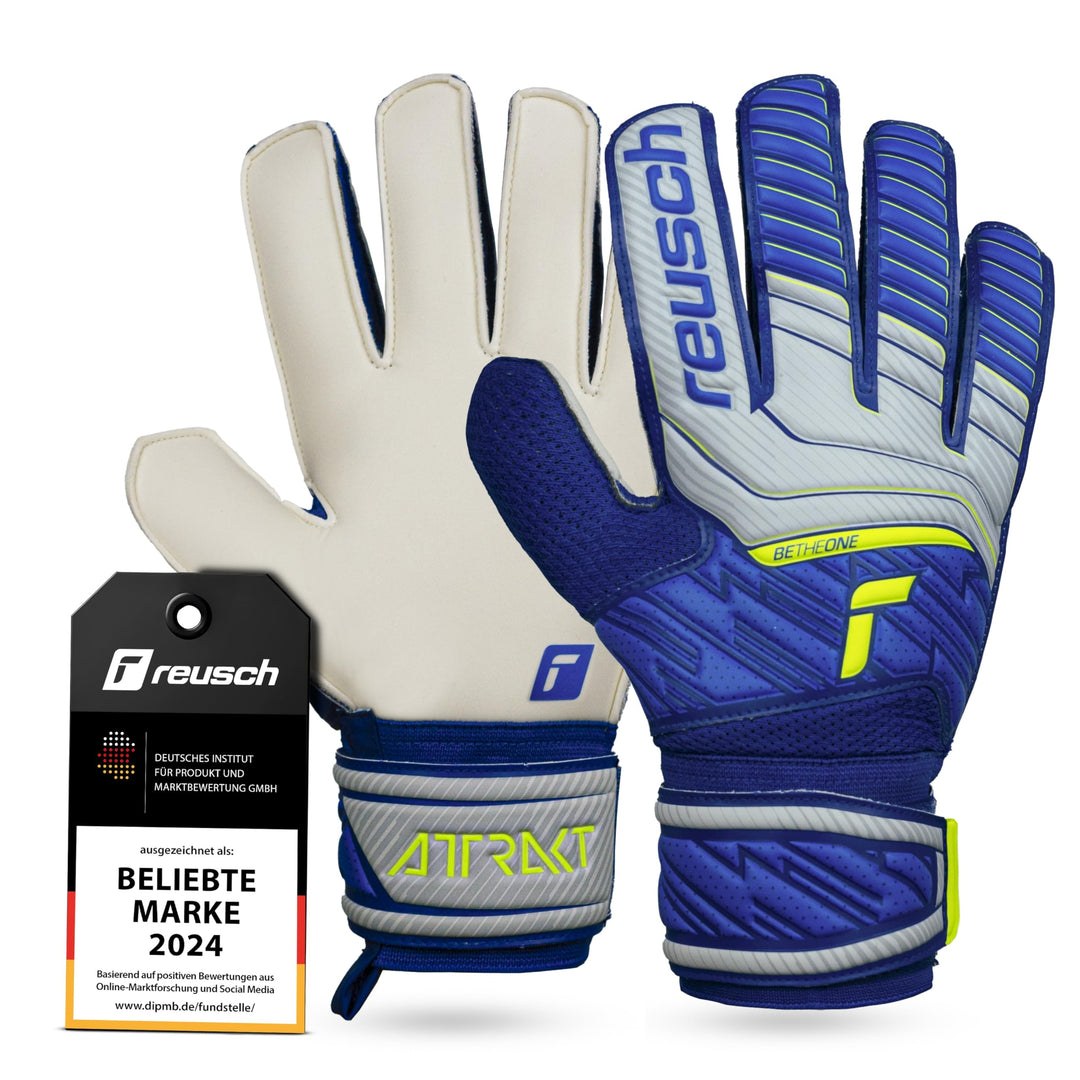 Reusch Herren Attrakt Unisex Torwarthandschuhe mit Aussennaht Schnitt und Solid Belag, Geeignet für
