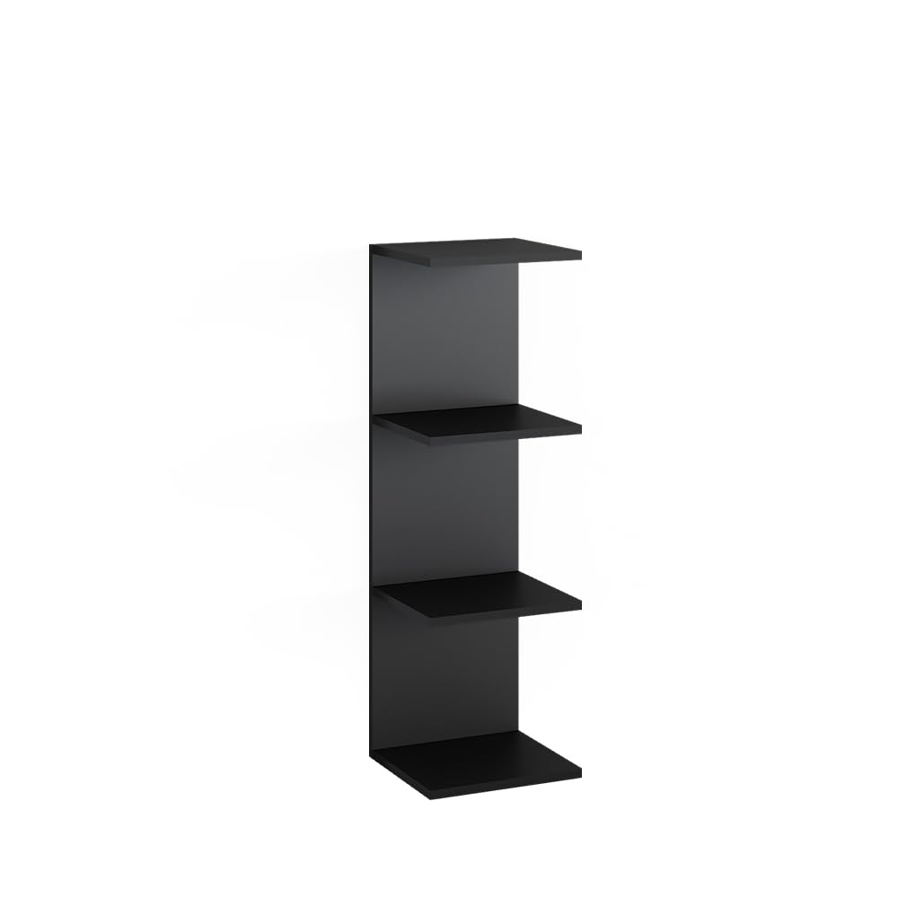 Vicco Wandregal Paolo, Schwarz, 30 x 95 cm Schwarz 95 cm, Einzel, Schwarz 95 cm, Einzel