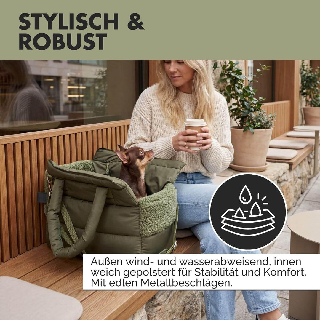 Hundetragetasche SARA | stilvolle Hundetragetasche für kleine Hunde | Wind- & wasserabweisend | Tedd