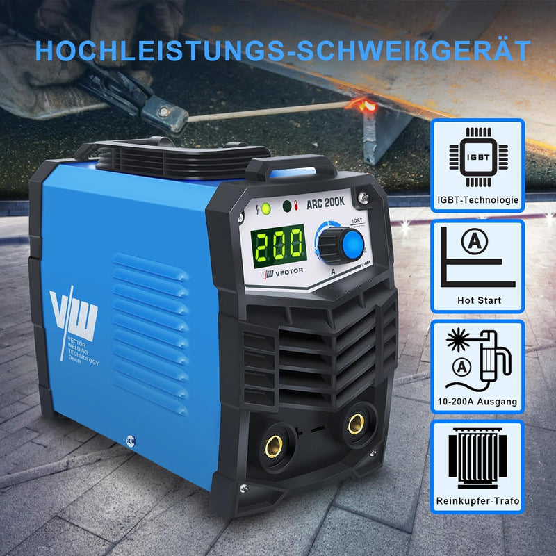 Elektroden Schweissgerät 200 A, MMA Inverter Schweissgerät, Elektroden ARC Welder, ARC200K Elektro S