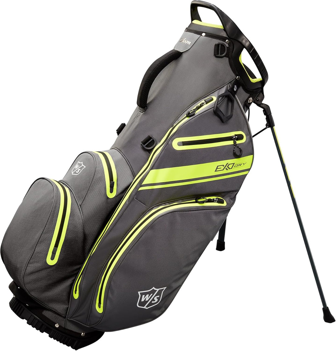 Wilson Unisex-Adult Ws Exo Dry Stand Bag Golf Tasche Einheitsgrösse Anthrazit / Zitrone / Silber, Ei