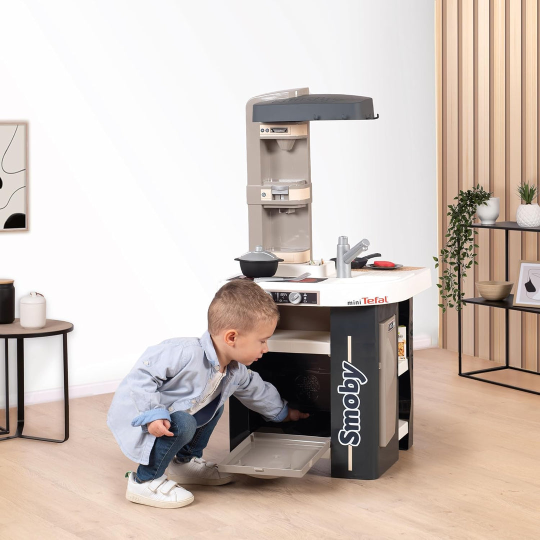 Smoby - Tefal Studio Küche – Spielküche für Kinder mit vielen Funktionen, Töpfen, Pfannen, Küchenbes