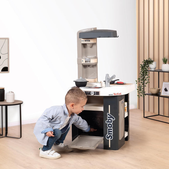 Smoby - Tefal Studio Küche – Spielküche für Kinder mit vielen Funktionen, Töpfen, Pfannen, Küchenbes