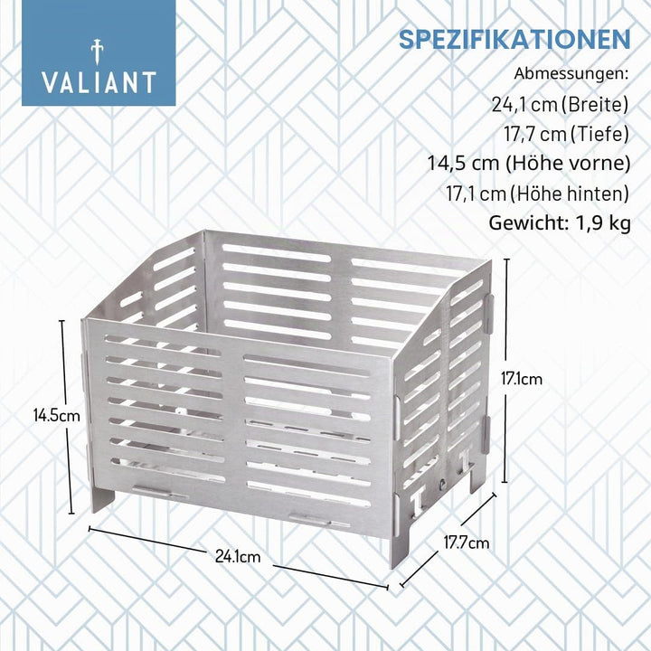 Valiant Pelletbrennerkorb Für Holzöfen Und Kamine, Edelstahl, Belüftet