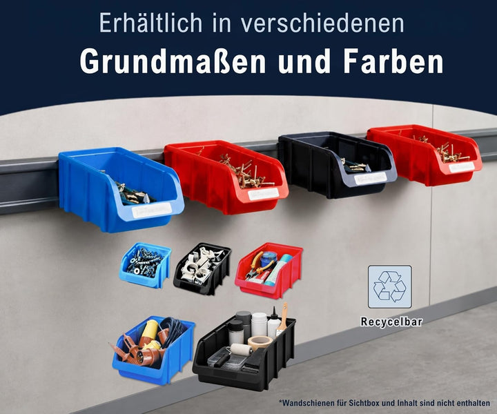 hünersdorff 7 x Sichtbox Stapelbox Lagerbox in Grösse 5, aus Polypropylen, hohe Formstabilität und B