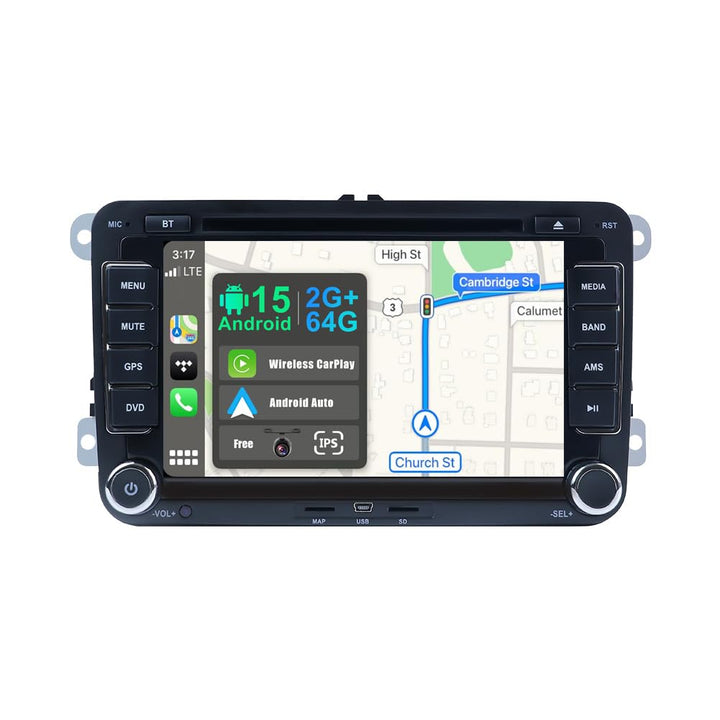 JOYX Android 10 Autoradio Passt für VW Passat/Golf/Skoda/Seat - GPS 2 Din - Rückfahrkamera Mikrofon