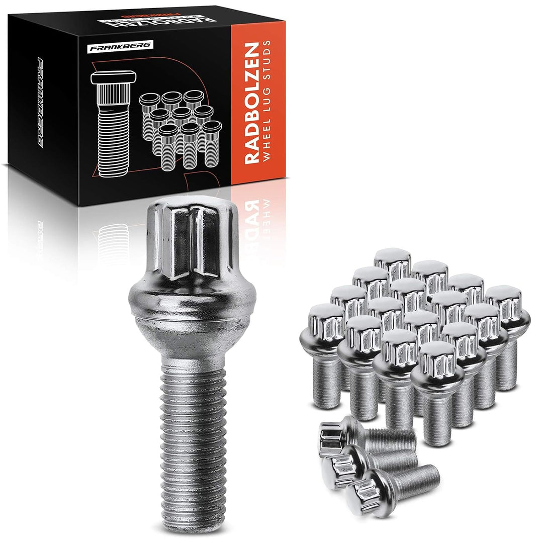 Frankberg 20x Radbolzen Radschraube Kompatibel mit A,B,C,E,M,S,R,GL,GLA,GLK-Klasse CLA CLK CLS 1998-