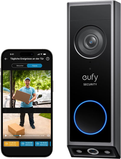eufy Security Video türklingel E340, Dual türklingel mit Kamera mit Paketerkennung, 2K Full HD Farb-