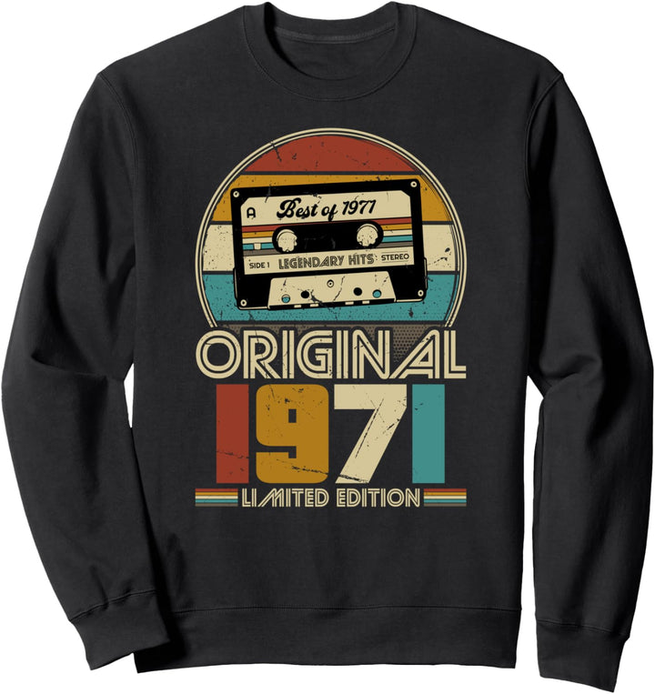 1971 Jahrgang Geburtstag Retro Vintage Herren Damen Geschenk Sweatshirt