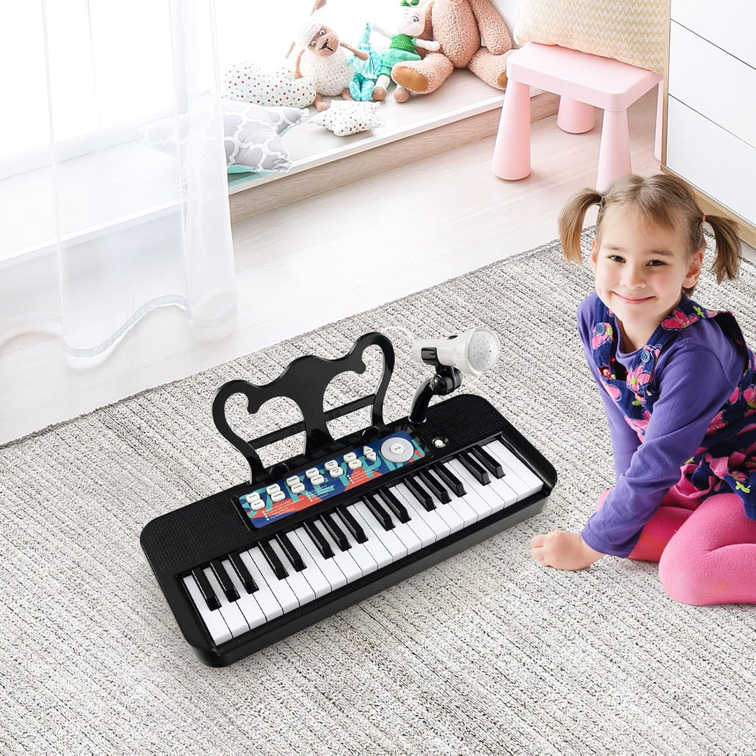 DREAMADE Kinder Keyboard, 37 Tasten E-Piano mit Notenständer & Mikrofon & Hocker, Klavier Spielzeug