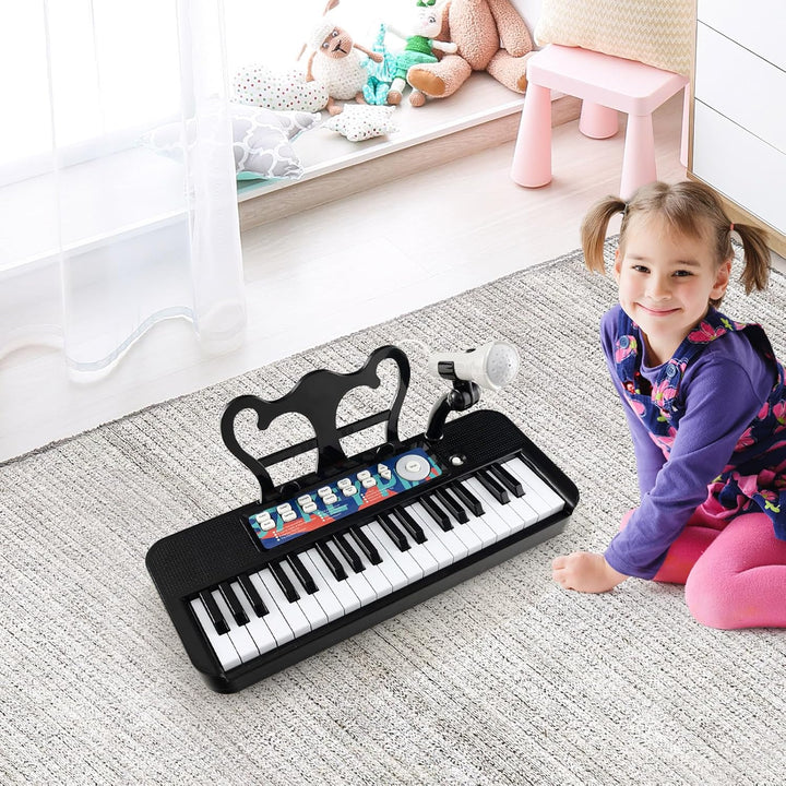 DREAMADE Kinder Keyboard, 37 Tasten E-Piano mit Notenständer & Mikrofon & Hocker, Klavier Spielzeug