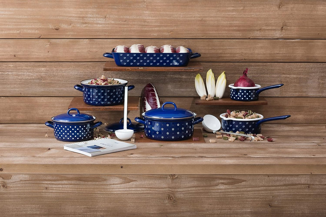 Riess, 0328-073, Gemüsesieb 26, COUNTRY - DIRNDL, Durchmesser 26 cm, Höhe 11,5 cm, Emaille, blümchen