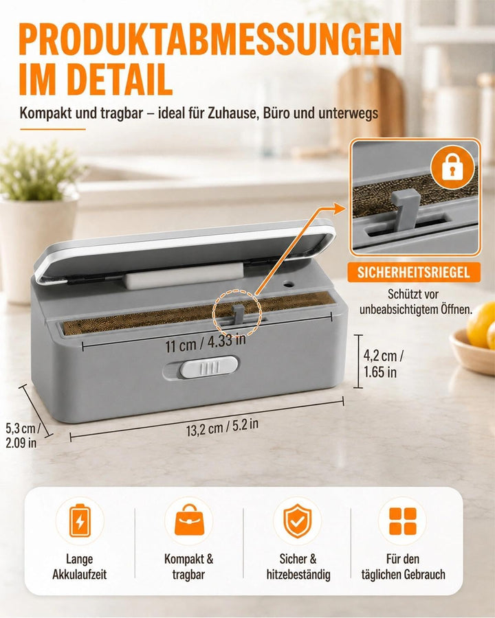 Pro Mini-Folienschweissgerät 8-Stufen,Upgraded Tragbarer Bag Sealer mit LED-Countdown, Integriertem