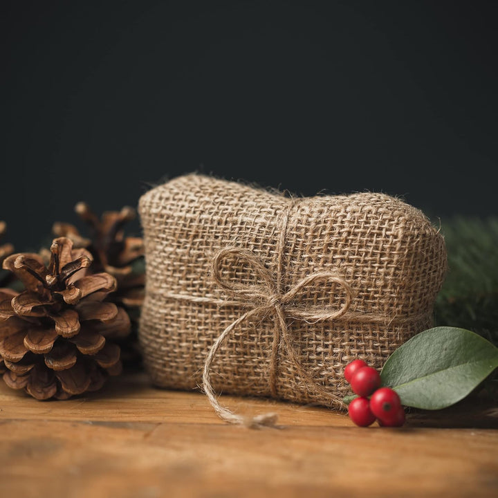 D.RECT 10m Jute-Schnur - 12 Stück | Natur Braun Jute-Kordel | Packschnur Geschenk-Band Bastelschnur