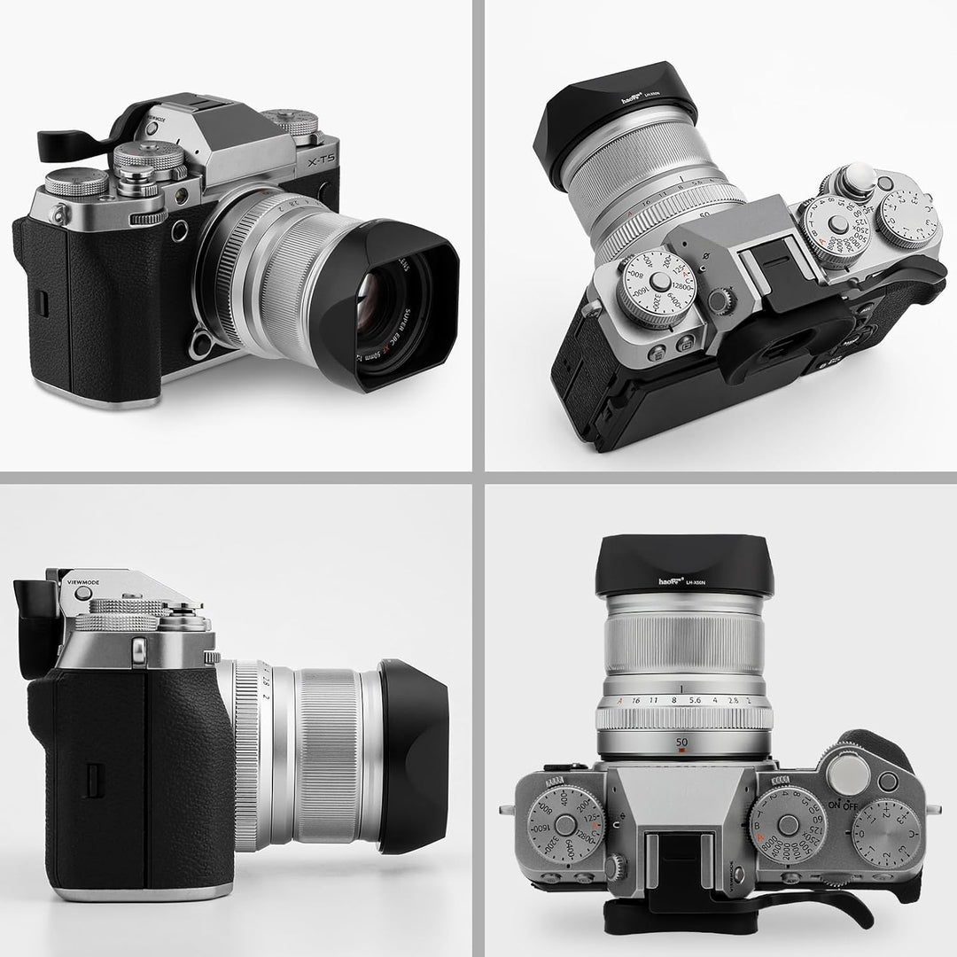 Haoge LH-X50N Bajonett-Gegenlichtblende aus Metall, quadratisch, für Fujifilm xf50 mm f2 Fuji Fujino