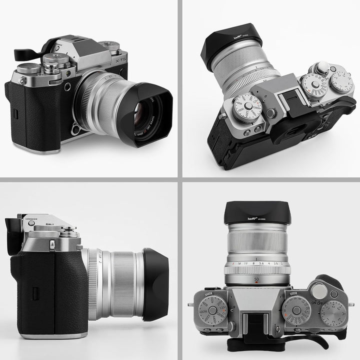 Haoge LH-X50N Bajonett-Gegenlichtblende aus Metall, quadratisch, für Fujifilm xf50 mm f2 Fuji Fujino