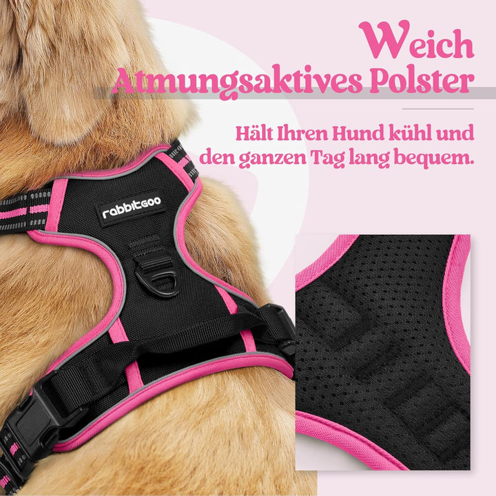 rabbitgoo Hundegeschirr Mittelgrosse Hunde, Anti Zug Geschirr mit Kontrolle, No Pull Verstellbar Hun