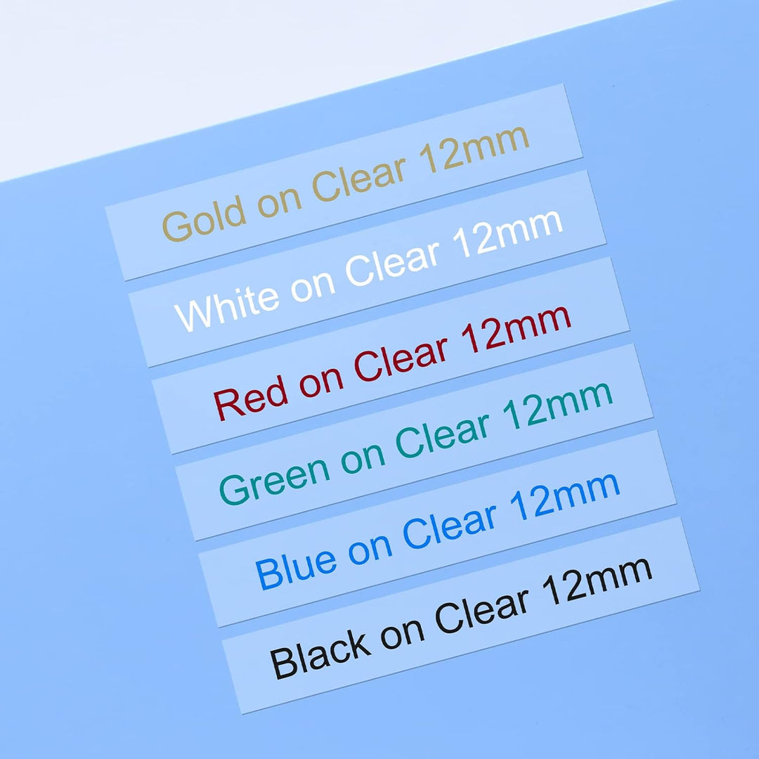 MarkField 6x Kompatibel für Brother P-touch Bänder 12mm TZ TZe-131 Clear Schriftband Laminierte 0.47